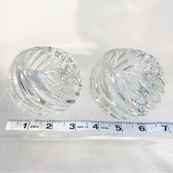 Vintage PartyLite PO463 Illusions Pattern Crystal Votive Holder Swirl Design - Picture 7 of 8